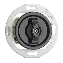 Kép betöltése a galériamegjelenítőbe: Porcelán forgókapcsoló - keresztváltó, fekete