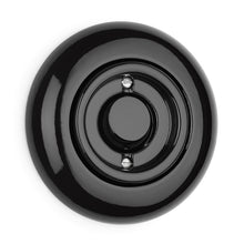 Kép betöltése a galériamegjelenítőbe: Porcelán - nyomógomb - szimbólum nélkül, fekete