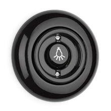 Kép betöltése a galériamegjelenítőbe: Porcelán - nyomógomb - világítás, fekete