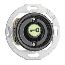 Kép betöltése a galériamegjelenítőbe: Porcelán - nyomógomb - utánvilágító, kulcs, fekete